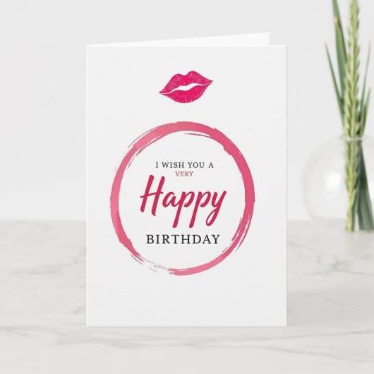 Carte d'anniversaire Fuchsia Brushstroke (Devant)