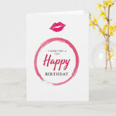 Carte d'anniversaire Fuchsia Brushstroke (Fleur jaune)