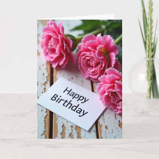 Carte d'anniversaire Fuchsia Froissée (Devant)