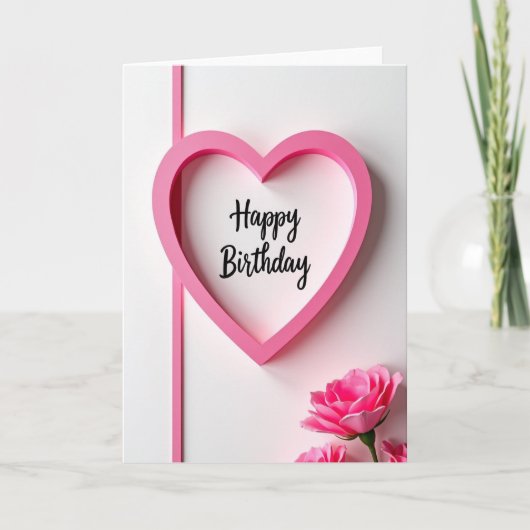 Carte d'anniversaire Fuchsia Heart (Devant)