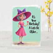 Carte d'anniversaire Fuchsia Lady (Fleur jaune)