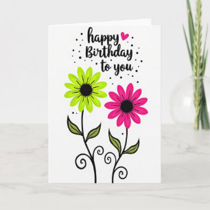Carte d'anniversaire Fuchsia Lime