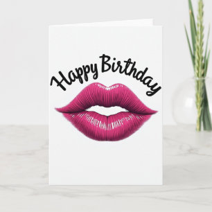 Carte d'anniversaire Fuchsia Lips