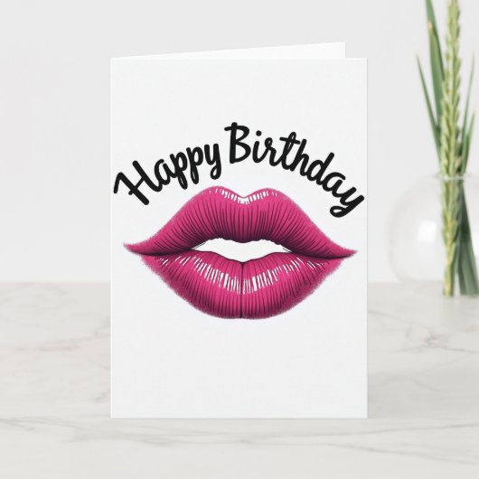 Carte d'anniversaire Fuchsia Lips (Devant)