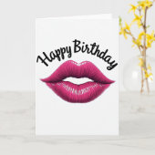 Carte d'anniversaire Fuchsia Lips (Fleur jaune)