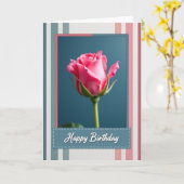 Carte d'anniversaire Fuchsia Rose (Fleur jaune)
