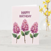 Carte d'anniversaire fuchsia vibrante (Fleur jaune)