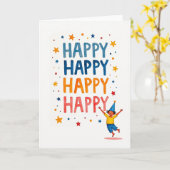 Carte d'anniversaire fun aquarelle (Fleur jaune)