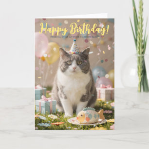Carte d'anniversaire Fun Cute Corporate Chat Chato