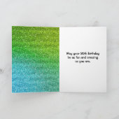Carte d'anniversaire Fun Green Blue Glitter Sparkl (Intérieur)