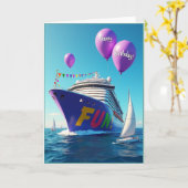 Carte d'anniversaire Fun Ship (Fleur jaune)