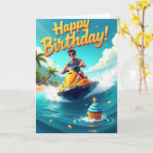 Carte d'anniversaire Fun Tropical (Fleur jaune)