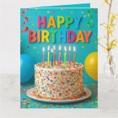 Carte d'anniversaire Funfetti (Fleur jaune)