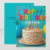 Carte d'anniversaire Funfetti (Devant / Derrière)