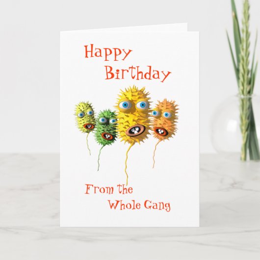Carte d'anniversaire Funny Bacteria (Devant)