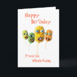 Carte d'anniversaire Funny Bacteria<br><div class="desc">Une carte de voeux avec des bactéries amusantes qui vous souhaitent un joyeux anniversaire de toute la bande !</div>