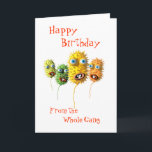 Carte d'anniversaire Funny Bacteria<br><div class="desc">Une carte de voeux avec des bactéries amusantes qui vous souhaitent un joyeux anniversaire de toute la bande !</div>