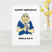 CARTE D'ANNIVERSAIRE FUNNY RUGBY (Fleur jaune)