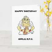 CARTE D'ANNIVERSAIRE FUNNY RUGBY (Fleur jaune)