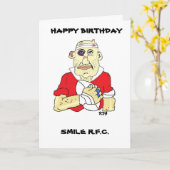 CARTE D'ANNIVERSAIRE FUNNY RUGBY (Fleur jaune)