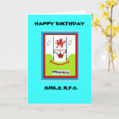 CARTE D'ANNIVERSAIRE FUNNY RUGBY (Fleur jaune)