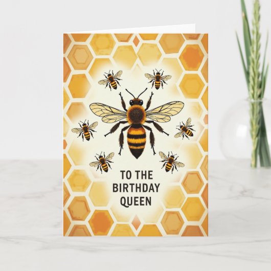 Carte d'anniversaire Fuzzy Bee (Devant)