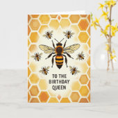 Carte d'anniversaire Fuzzy Bee (Fleur jaune)