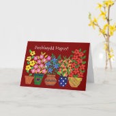 Carte d'anniversaire galloise - Flower Power! (Fleur jaune)