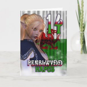 Carte d'anniversaire galloise, Penblwydd Hapus 14