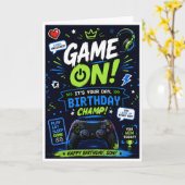 Carte d'anniversaire Game On pour fils – Anniversa (Fleur jaune)
