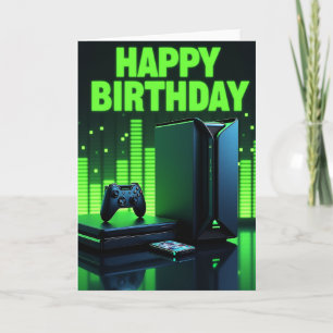 Carte d'anniversaire Gamers Neon
