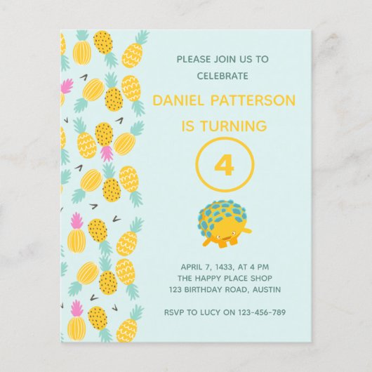 Carte d'anniversaire garçon 4 ans (Devant)