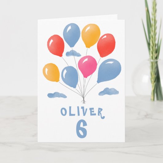 Carte d'anniversaire garçon ballons bleus rouges j (Devant)