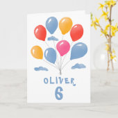 Carte d'anniversaire garçon ballons bleus rouges j (Fleur jaune)