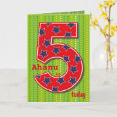 Carte d'anniversaire garçon/fille - Cinq aujourd'h (Fleur jaune)