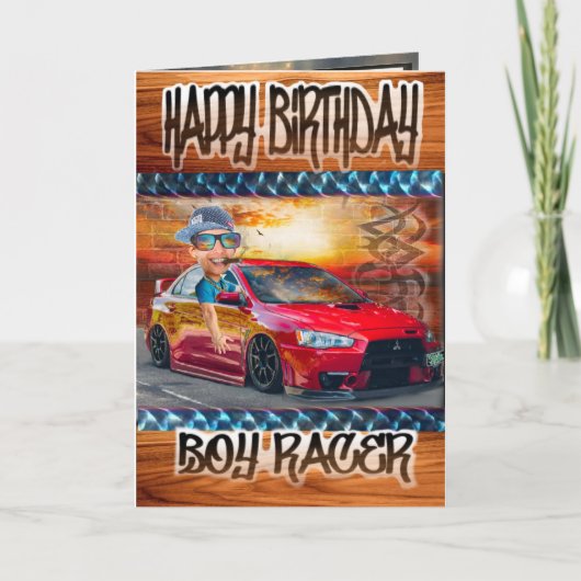 Carte d'anniversaire garçon Racer (Devant)