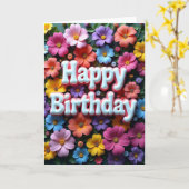 Carte d'anniversaire Garden Script (Fleur jaune)