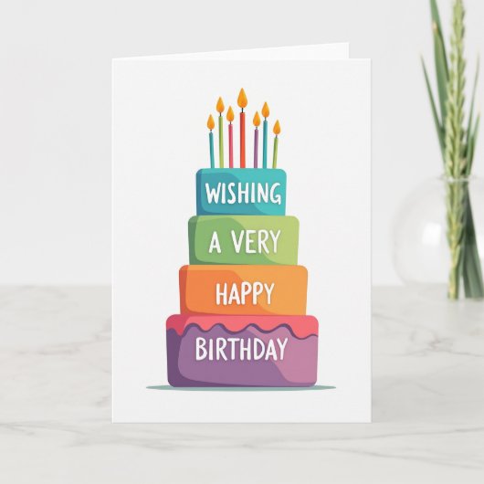 Carte d'anniversaire Gâteau à dégradé (Devant)
