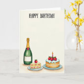 Carte d'anniversaire Gâteau à la Crème (Fleur jaune)