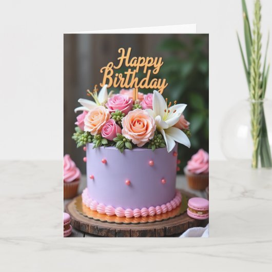 Carte d'anniversaire Gâteau à la Lavande (Devant)