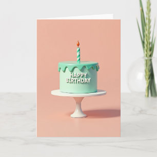 Carte d'anniversaire Gâteau Aqua Sucré