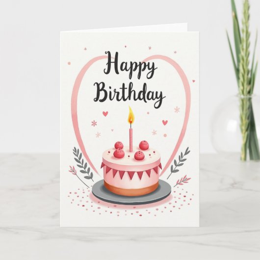 Carte d'anniversaire Gâteau Bunting (Devant)