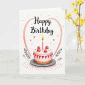 Carte d'anniversaire Gâteau Bunting (Fleur jaune)