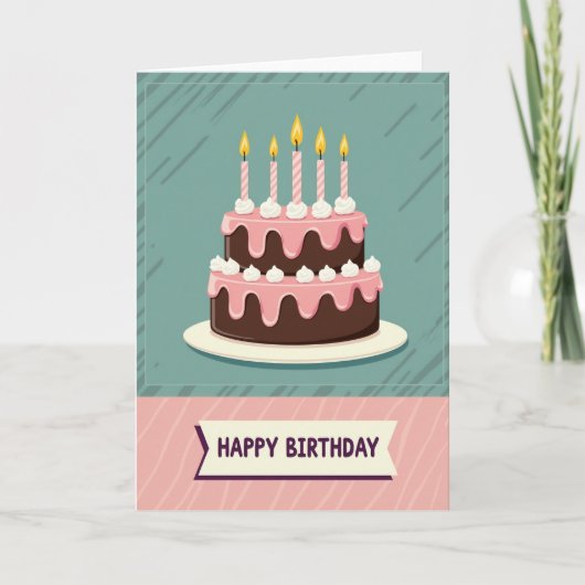 Carte d'anniversaire Gâteau Chaud (Devant)