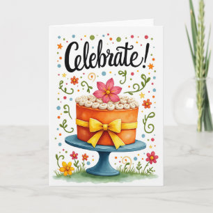 Carte d'anniversaire Gâteau Confetti