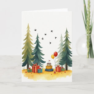 Carte d'anniversaire Gâteau de la Forêt de Fête