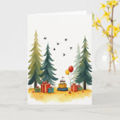 Carte d'anniversaire Gâteau de la Forêt de Fête (Fleur jaune)