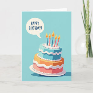 Carte d'anniversaire gâteau graphique