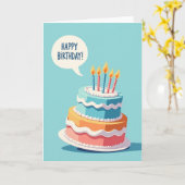 Carte d'anniversaire gâteau graphique (Fleur jaune)