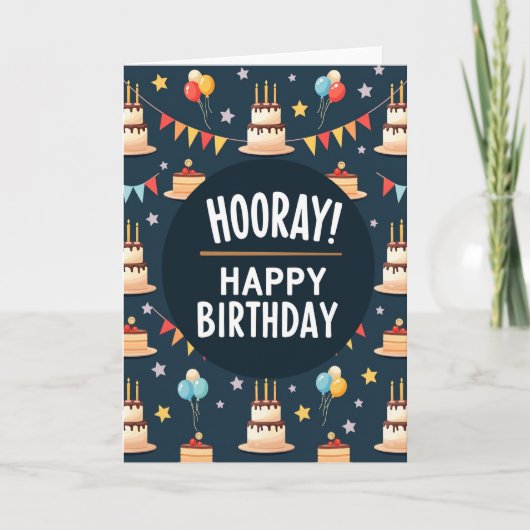 Carte d'anniversaire Gâteau Navy (Devant)
